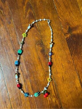 Handmade Multicolor Beaded Ladybug Necklace - Women Jewelry